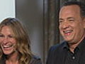 Julia Roberts amp amp Tom Hanks Discuss amp 039 Mashing amp 039 amp amp amp 039 Man Spanx amp 039 On amp 039 Larry Crowne amp 039  | BahVideo.com
