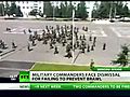 Brutal mass brawl at Russian army base shocks  | BahVideo.com