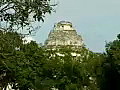 Royalty Free Stock Video SD Footage Zoom Out from Mayan Temple at Chichen Itza in Mexico | BahVideo.com