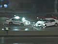 Officers Narrowly Escape Highway Crash | BahVideo.com