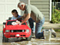 Grandpa helps wash grandson s car | BahVideo.com
