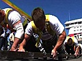Estonian Strongmen Pull Ferry | BahVideo.com
