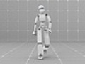White futuristic robot walking indoor- Front view | BahVideo.com