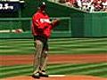 Raw Video Obama Throws Out First Pitch | BahVideo.com