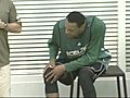 Pierce bangs knee in practice injury updates | BahVideo.com