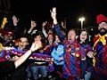 La afici n del Barcelona euf rica en Wembley | BahVideo.com