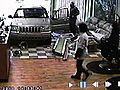 On Camera Barber Keeps Clipping After Crash | BahVideo.com