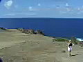 Royalty Free Stock Video SD Footage Pan Left From Tourist to Coastline and Scenic View of Ocean and North Coastline in Maui Hawaii | BahVideo.com