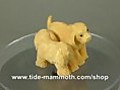 Mammoth Ivory Netsuke Cocker Spaniel Dog  | BahVideo.com