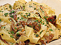 Pappardelle with Spicy Sausage and Mixed Wild  | BahVideo.com