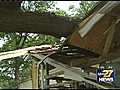 Mobile Home Hit by Tree in Storm | BahVideo.com