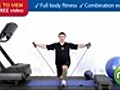 HFX Home Fitness How To - Lunge and lateral arm raise with resistance band for full body strength 1 set 10 reps | BahVideo.com