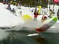 Kayakers Fly Down Ski Hills In Colo  | BahVideo.com