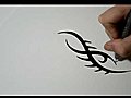Drawing a Simple Tribal Tattoo Design | BahVideo.com
