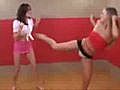 Lovely babes fighting in mini skirt | BahVideo.com