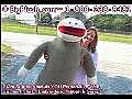 BigPlush com Huge 6-feet-tall big plush gray Sock Monkey sockmonkey | BahVideo.com