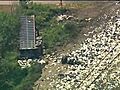 Uncut Aerial View Of Tractor-Trailer Train Crash | BahVideo.com