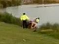 Foos amp 039 fan pushes cop in lake | BahVideo.com