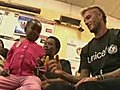 Footballer getting along with children | BahVideo.com