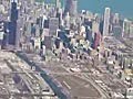 Chicago Illinois USA overflying chicago downtown | BahVideo.com