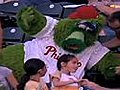 Raw Video Phillie Phanatic injured by foul ball | BahVideo.com