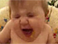 Baby eats a pickle | BahVideo.com
