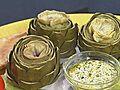 Artichokes with Feta Garlic Dip | BahVideo.com