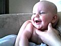 Baby Mason laughing at being tickled | BahVideo.com