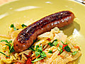 Beer-Braised Bratwurst with Cabbage | BahVideo.com