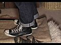 Showing black Leather Chucks on Blanket 2  | BahVideo.com