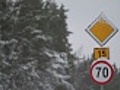 Traffic Signs in Snow | BahVideo.com