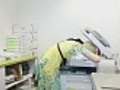 Funny women play with photocopier | BahVideo.com