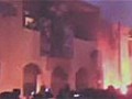 Anti-Gaddafi protesters burn police station | BahVideo.com