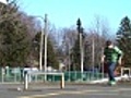 Teenage skateboarder grinds handrail | BahVideo.com