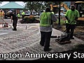 Workmen install Hampton Anniversary Statue | BahVideo.com