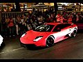 Pink Lamborghini LP 670-4 SV Sound leaving the Carlton in Cannes  | BahVideo.com