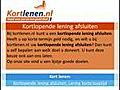 Snel een kortlopende lening afsluiten op KortLenen.nl | BahVideo.com