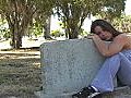 Beautiful Brunette In A Cemetery-12 Stock Footage | BahVideo.com