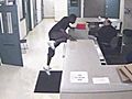 Free Man Attacks Cop Inside Police Station | BahVideo.com