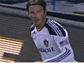 David Beckham scores a goal from a corner kick for LA Galaxy | BahVideo.com