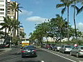 Royalty Free Stock Video HD Footage Traveling in a Van Along the Streets of Waikiki Beach in Hawaii | BahVideo.com