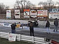 Dragster Crashes On A Wet Strip | BahVideo.com