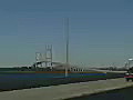 Royalty Free Stock Video SD Footage Car Travelling on a Highway to a Large Bridge in Jacksonville Florida | BahVideo.com