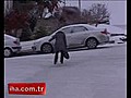 Ankaral lar n buzlu zemin ile imtihan  | BahVideo.com