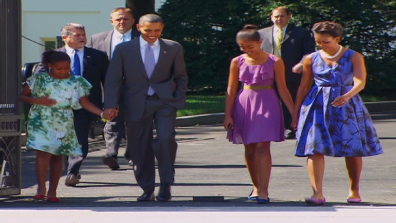 President Obama and family go to church | BahVideo.com