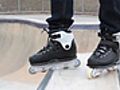 Aggressive Skating Drop In on Rollerblades | BahVideo.com