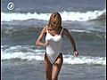 pamela anderson in white one piece swimsuit | BahVideo.com