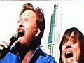 Conan O Brien and Jim Carrey Sing Superman  | BahVideo.com