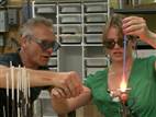 Sara Haines plays with fire and learns to blow glass  | BahVideo.com