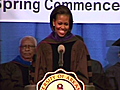 Michelle Obama addresses graduates | BahVideo.com